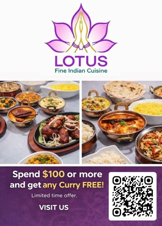 Special Offer at Lotus Fine Indian Cuisine Calgary